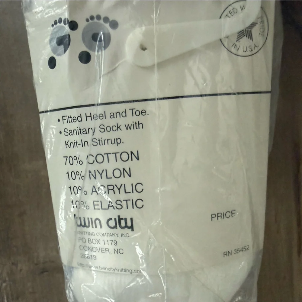 NEW Twin City Baseball 2 in 1 Ribbon Stirrup Socks 12 13.5 5 Pairs White Blue St